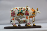 Kamadhenu Resin Cow with Calf | Decorative Spiritual Figurine